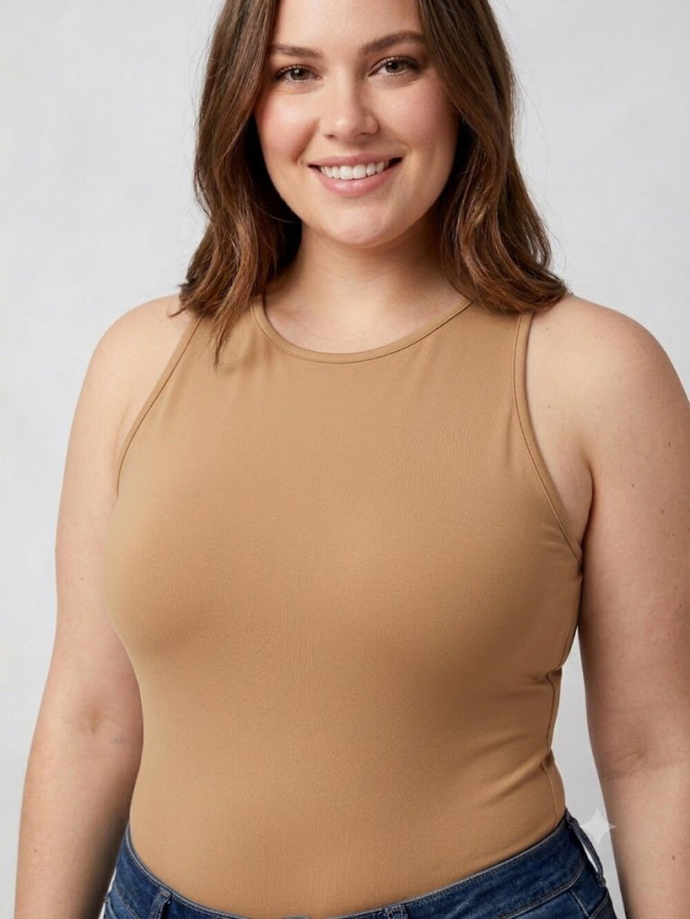LuLaRoe Smooth Sleeveless Bodysuit Size 2XL Tan Brown